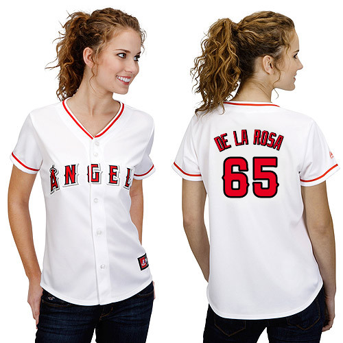 Dane De La Rosa #65 mlb Jersey-Los Angeles Angels of Anaheim Women's Authentic Home White Cool Base Baseball Jersey
